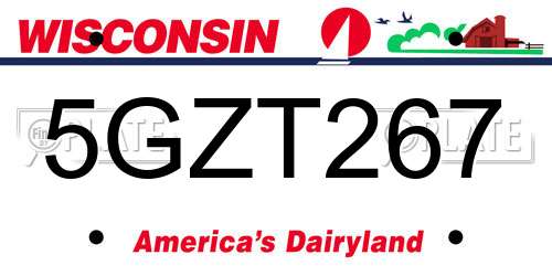 5GZT267 Wisconsin License Plate