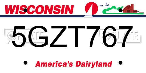 5GZT767 Wisconsin License Plate