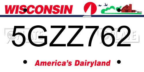 5GZZ762 Wisconsin License Plate