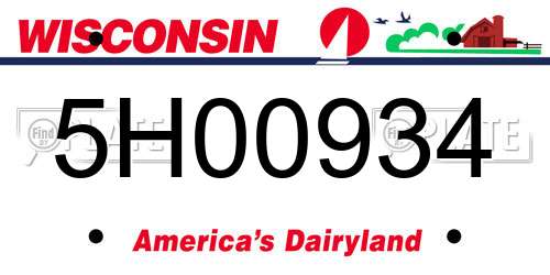 5H00934 Wisconsin License Plate