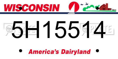 5H15514 Wisconsin License Plate