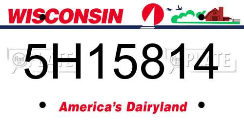 5H15814 Wisconsin License Plate