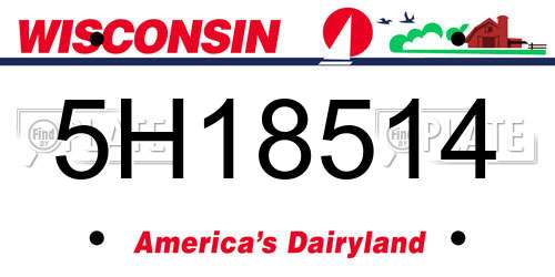 5H18514 Wisconsin License Plate
