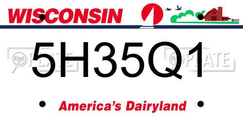 5H35Q1 Wisconsin License Plate