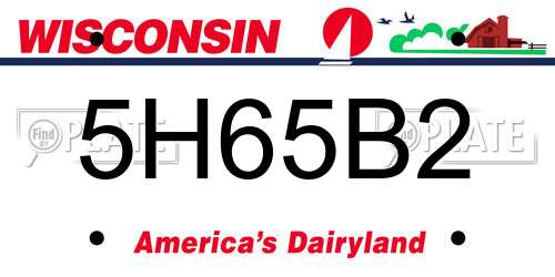 5H65B2 Wisconsin License Plate