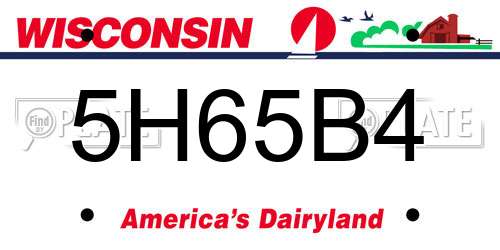 5H65B4 Wisconsin License Plate