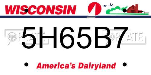 5H65B7 Wisconsin License Plate
