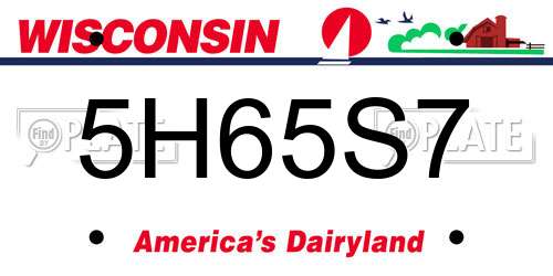 5H65S7 Wisconsin License Plate
