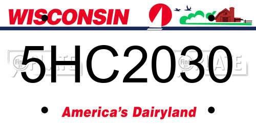5HC2030 Wisconsin License Plate