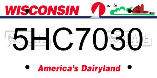5HC7030 Wisconsin License Plate