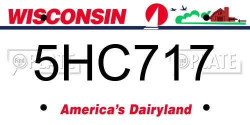5HC717 Wisconsin License Plate