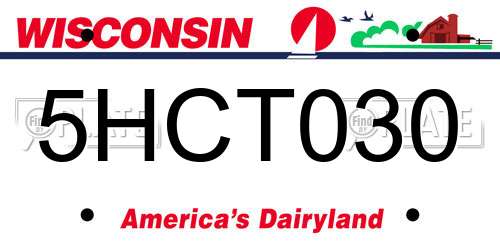 5HCT030 Wisconsin License Plate