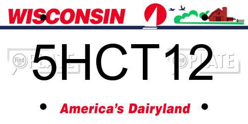 5HCT12 Wisconsin License Plate