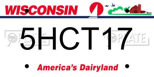 5HCT17 Wisconsin License Plate