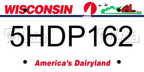 5HDP162 Wisconsin License Plate