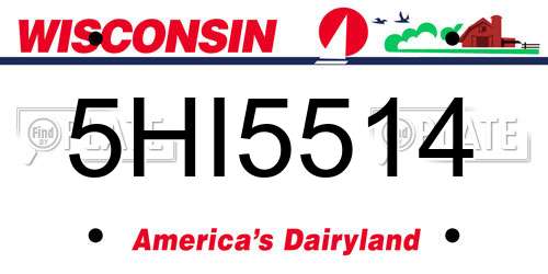 5HI5514 Wisconsin License Plate