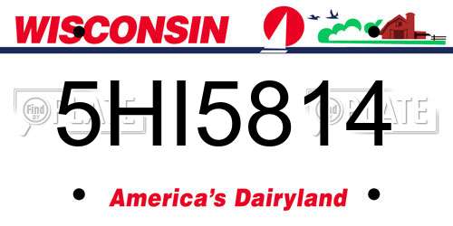 5HI5814 Wisconsin License Plate