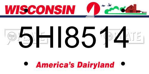 5HI8514 Wisconsin License Plate