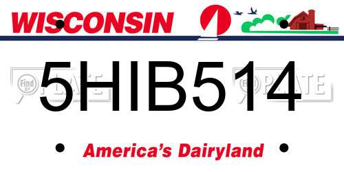 5HIB514 Wisconsin License Plate
