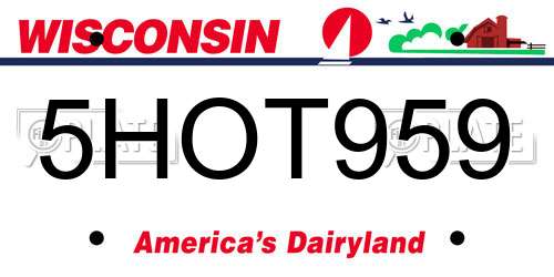 5HOT959 Wisconsin License Plate