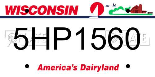 5HP1560 Wisconsin License Plate