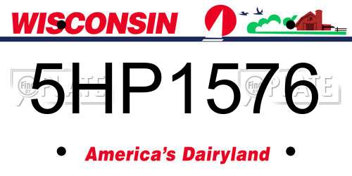 5HP1576 Wisconsin License Plate