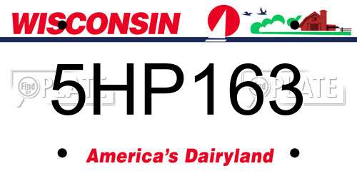 5HP163 Wisconsin License Plate