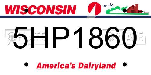 5HP1860 Wisconsin License Plate