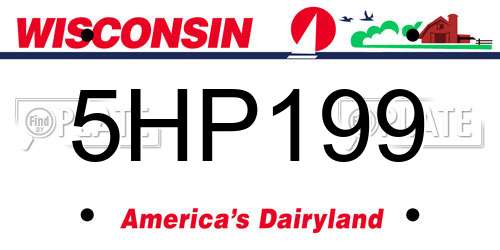 5HP199 Wisconsin License Plate