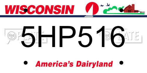 5HP516 Wisconsin License Plate