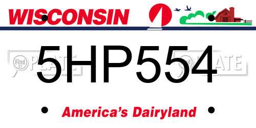 5HP554 Wisconsin License Plate
