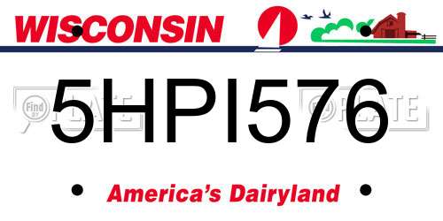 5HPI576 Wisconsin License Plate
