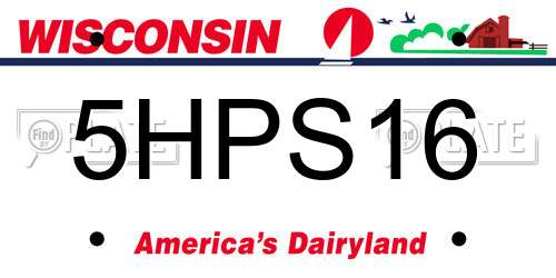 5HPS16 Wisconsin License Plate