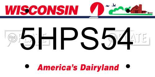 5HPS54 Wisconsin License Plate