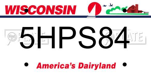 5HPS84 Wisconsin License Plate