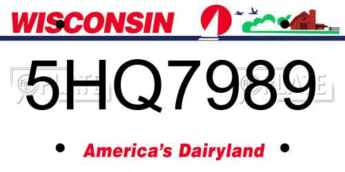 5HQ7989 Wisconsin License Plate