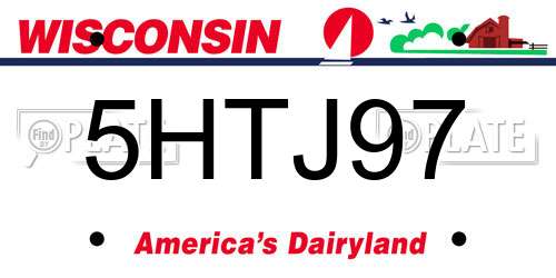 5HTJ97 Wisconsin License Plate