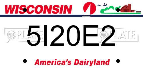 5I20E2 Wisconsin License Plate
