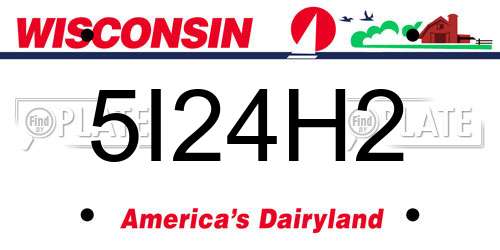5I24H2 Wisconsin License Plate