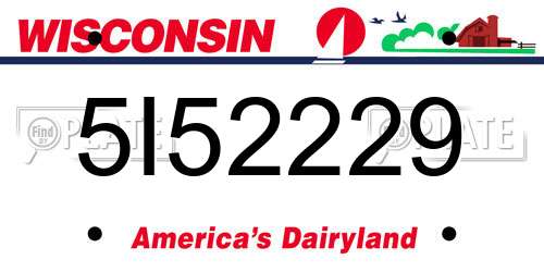 5I52229 Wisconsin License Plate