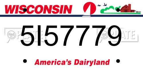 5I57779 Wisconsin License Plate