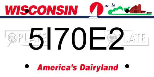 5I70E2 Wisconsin License Plate