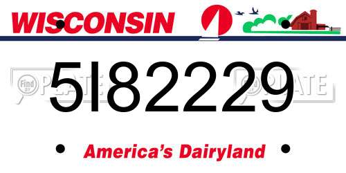 5I82229 Wisconsin License Plate