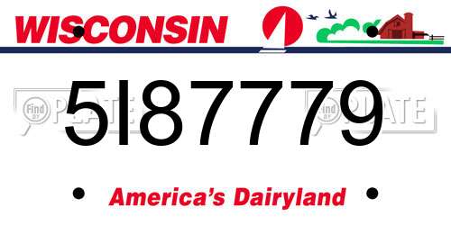 5I87779 Wisconsin License Plate