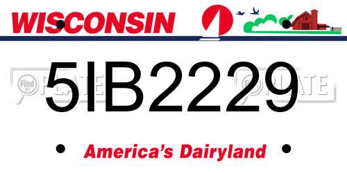 5IB2229 Wisconsin License Plate