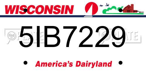 5IB7229 Wisconsin License Plate