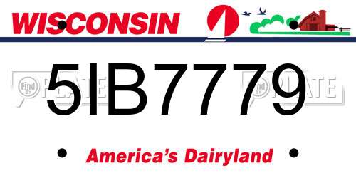 5IB7779 Wisconsin License Plate