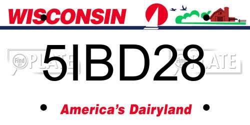 5IBD28 Wisconsin License Plate