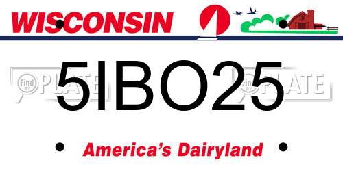 5IBO25 Wisconsin License Plate