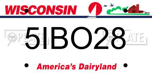 5IBO28 Wisconsin License Plate